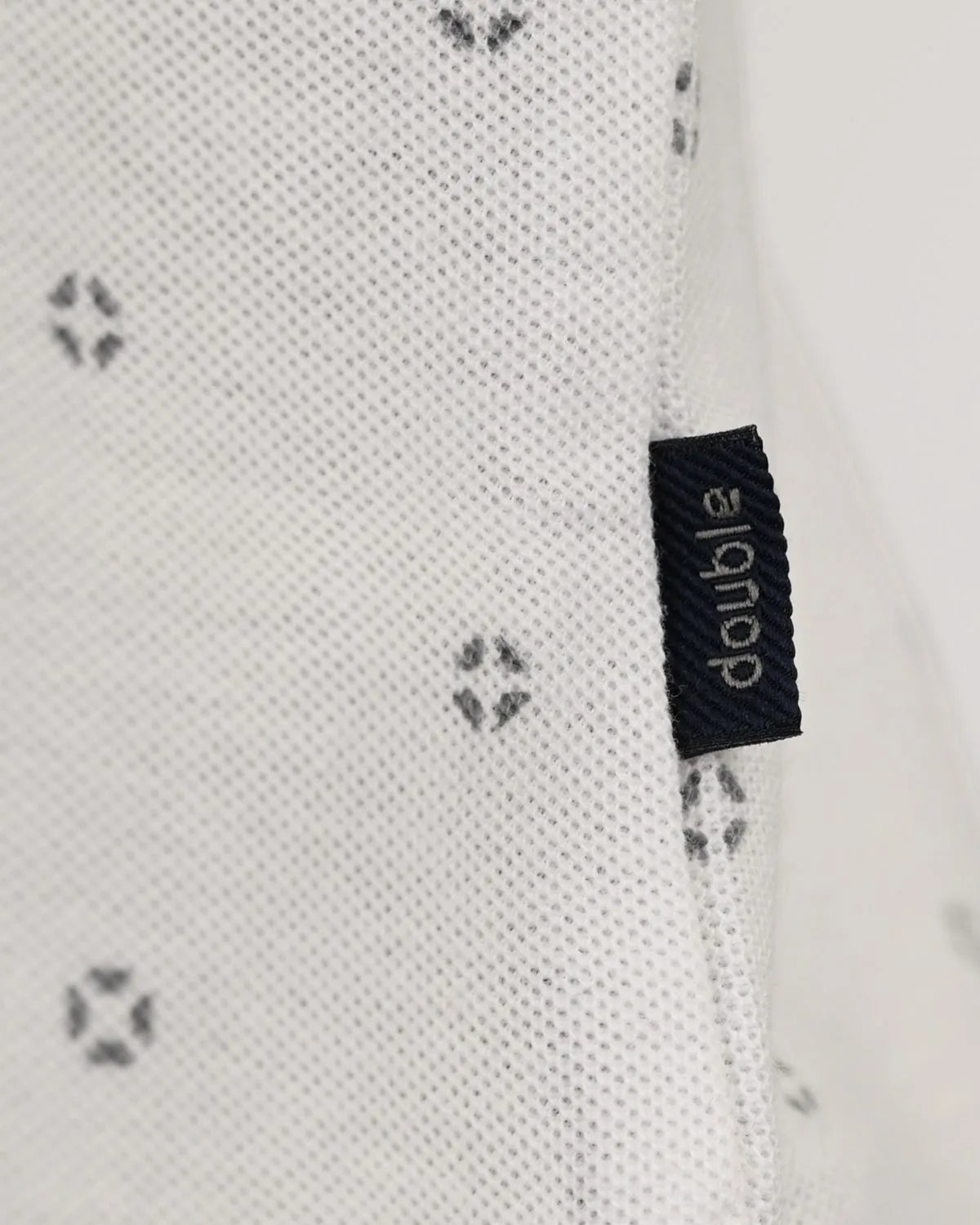 Duża męska koszulka polo na stójce wzorzysta Double Urban Outfitters PS-3082 biała