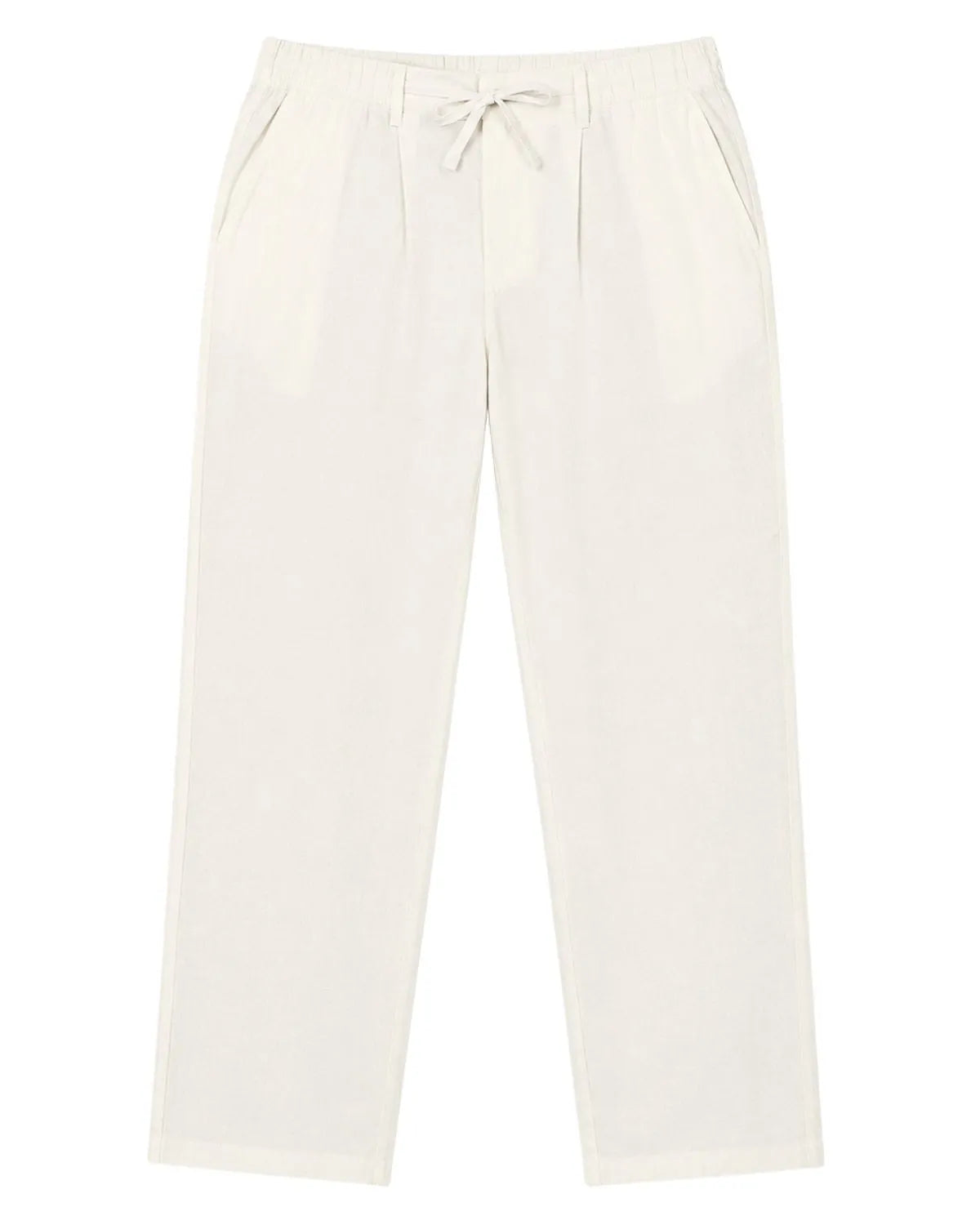 Duże męskie spodnie chinosy lniane Double Urban Outfitters CP-4104 białe