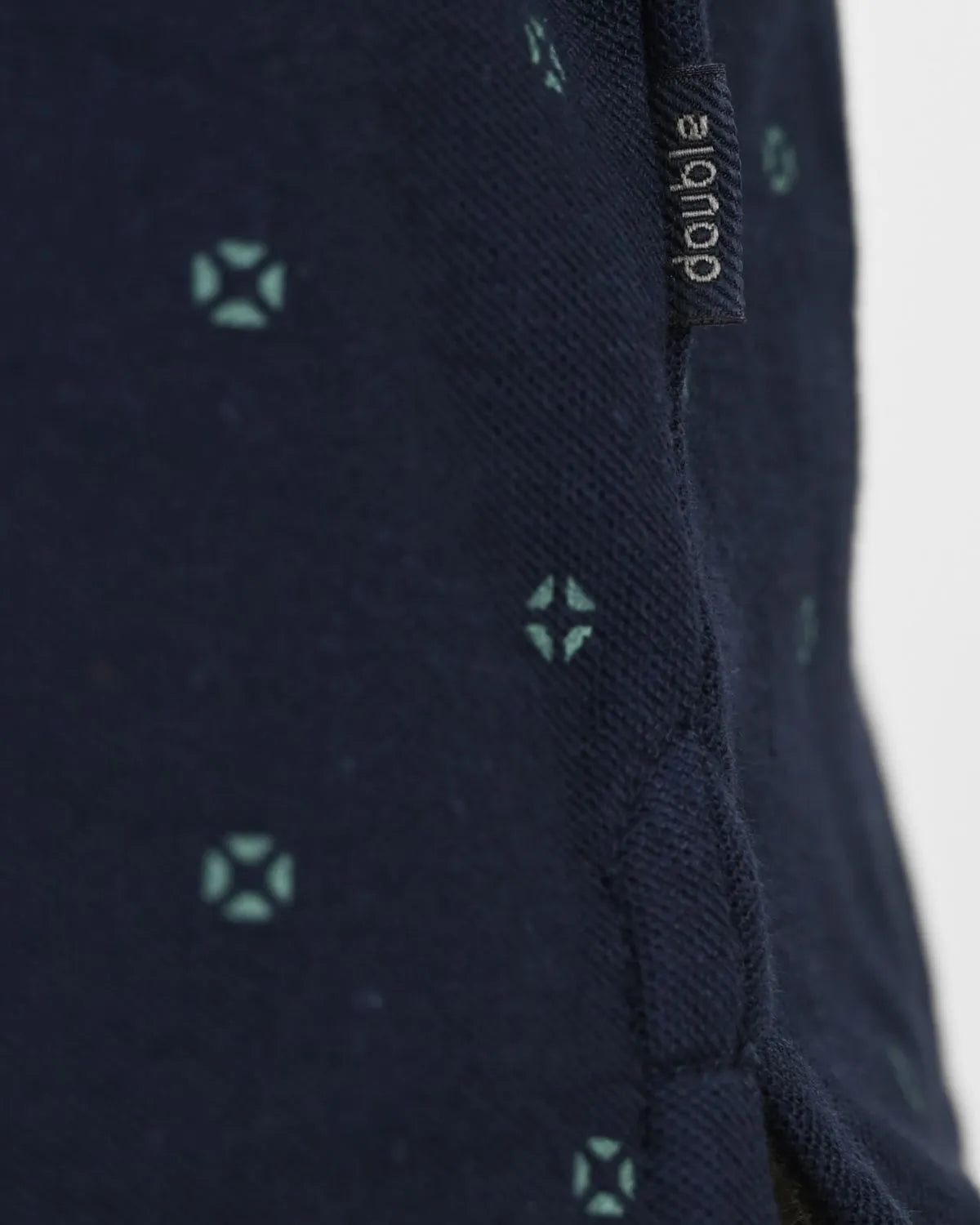 Duża męska koszulka polo na stójce wzorzysta Double Urban Outfitters PS-3082 granatowa