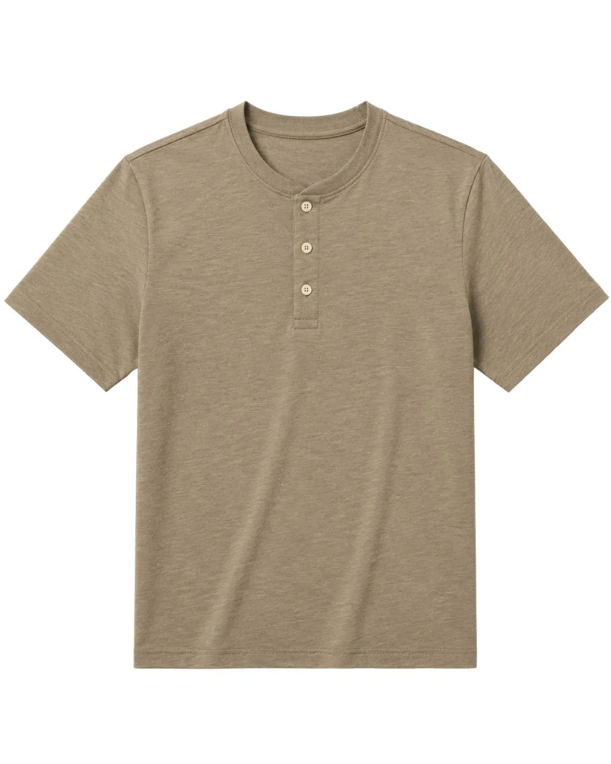 Duża męska gładka koszulka na guziki krótki rękaw t-shirt Double Urban Outfitters TS-9146 beżowo-szary