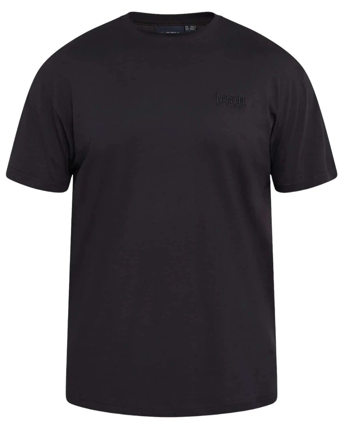 Duży męski t-shirt z nadrukiem na plecach koszulka z krótkim rękawem North Latitude 61165-0099 czarna