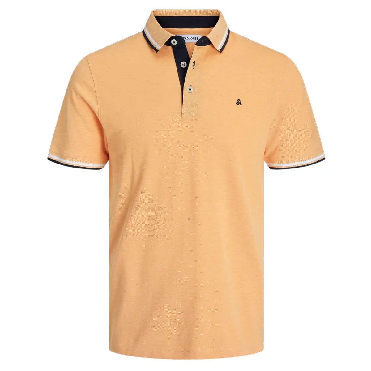 Duża męska polówka koszulka z kołnierzykiem Jack &amp; Jones 12143859 pomarańczowa