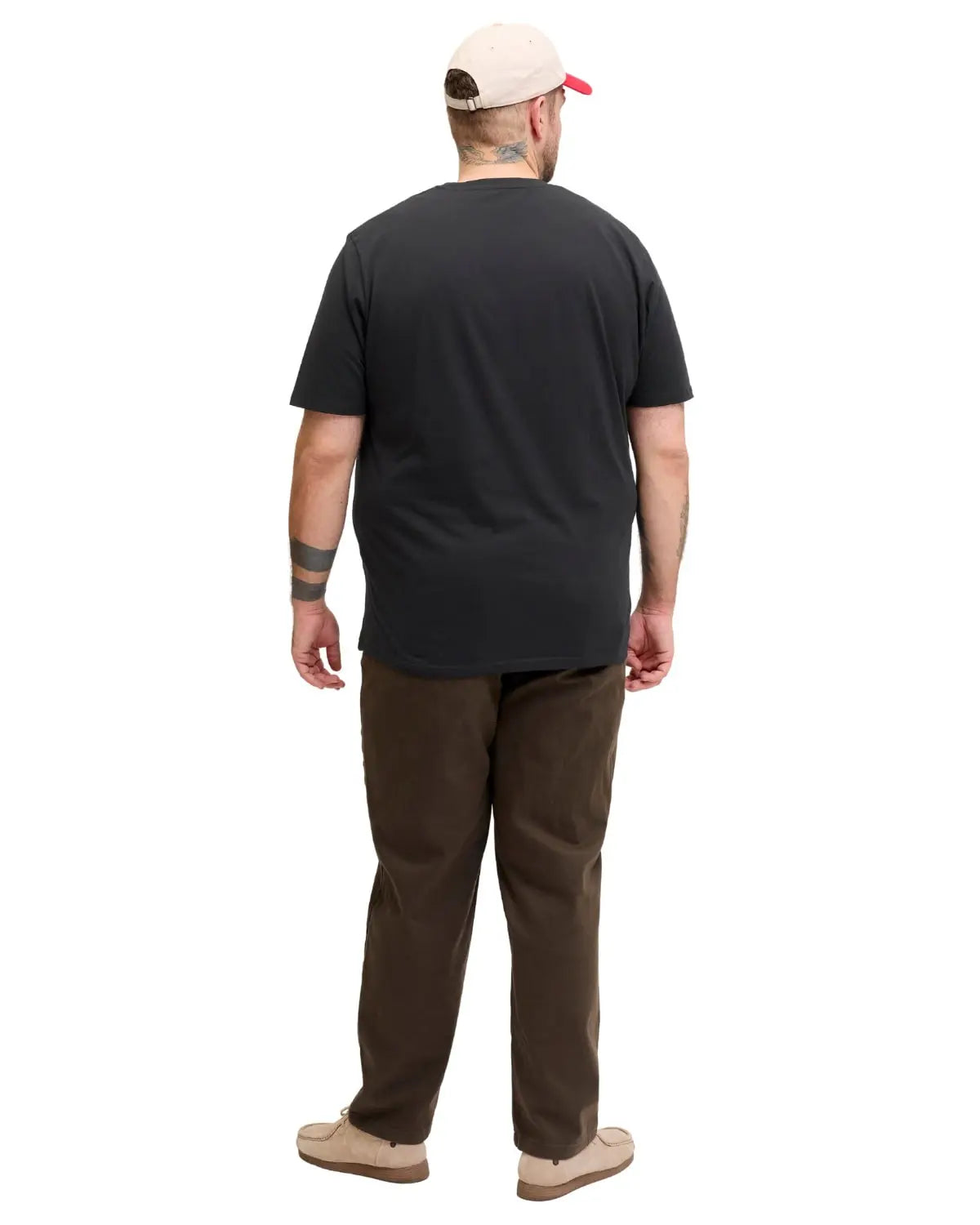 Duża męska koszulka z krótkim rękawem t-shirt z subtelnym napisem Jack &amp; Jones 12289683 czarny