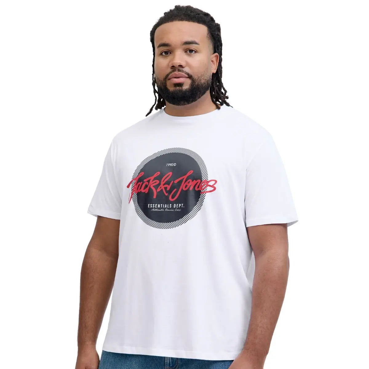 Duża męska koszulka z nadrukiem t-shirt 3 sztuki Jack &amp; Jones 12288470 multi
