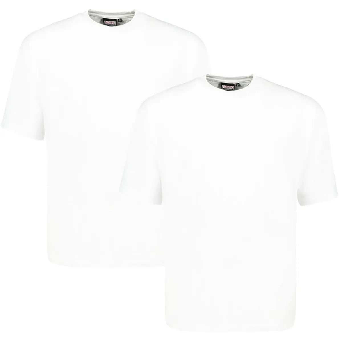 Duża gładka koszulka męska t-shirt Adamo 129420-100 2 pak biały