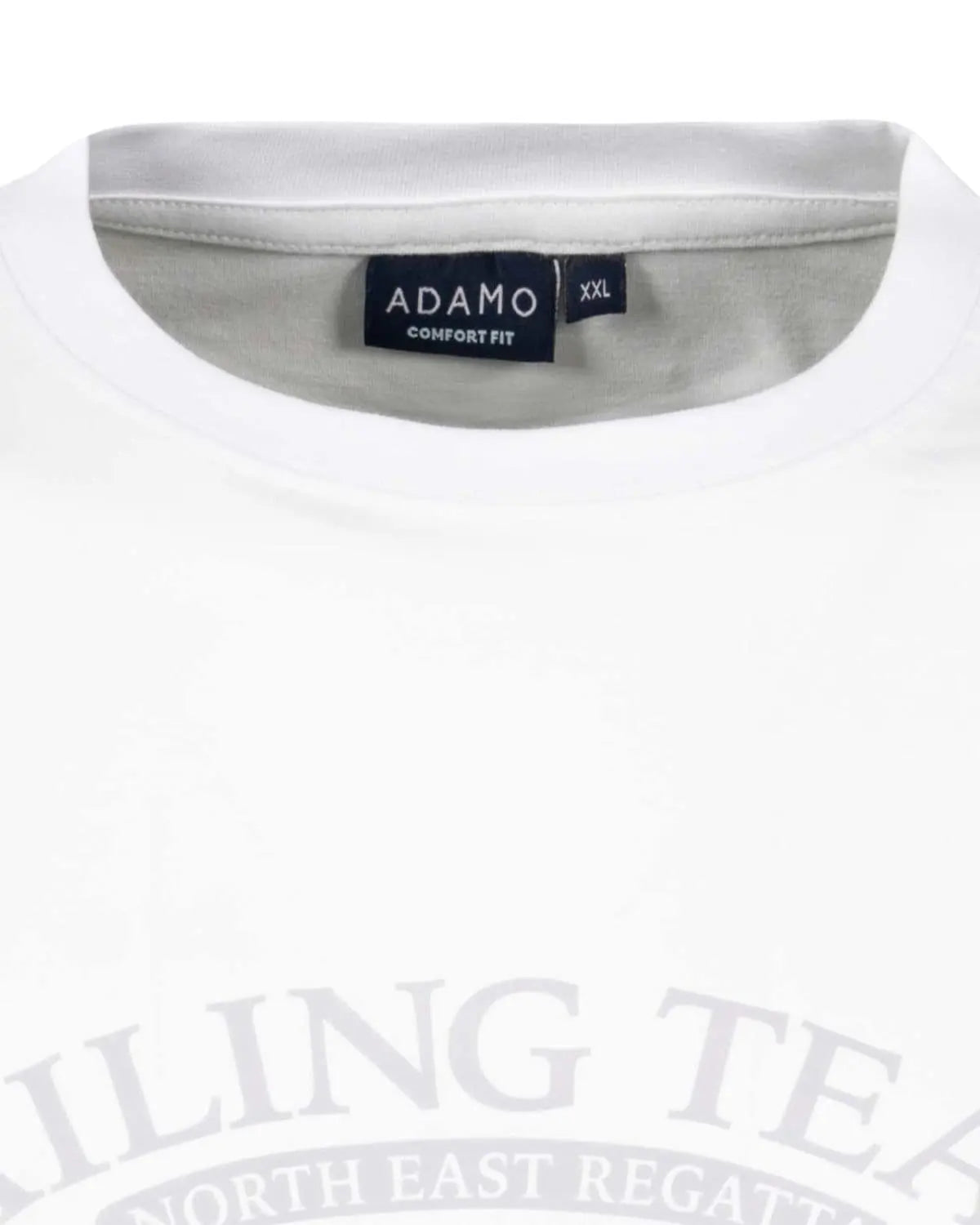 Duży męski t-shirt koszulka z nadrukiem Adamo 131611-100 biała