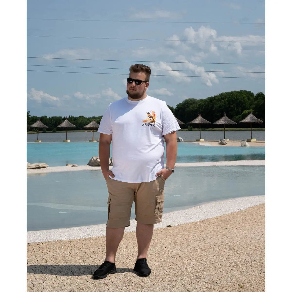 Duże męskie koszulki z krótkim rękawem t-shirt z dużym nadrukiem na plecach 3 sztuki Jack &amp; Jones 12285075 multi