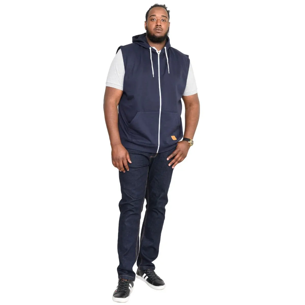 Duża męska bluza bezrękawnik Duke D555 Blake granatowy