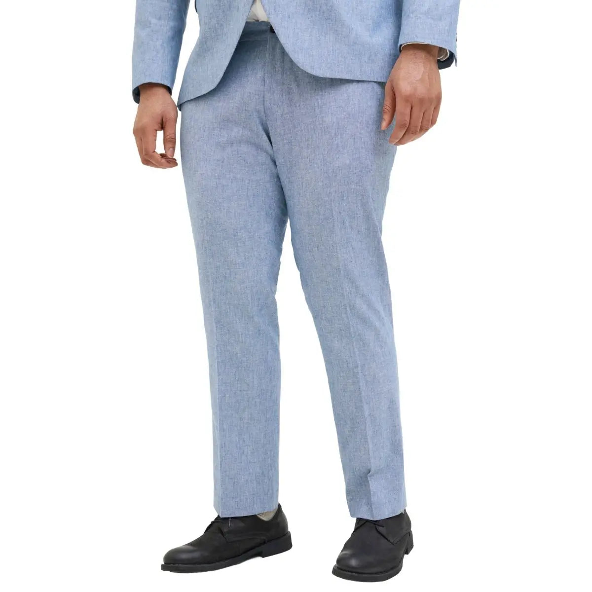 Duże męskie spodnie chinosy z lnem Jack &amp; Jones  12278727 błękitne