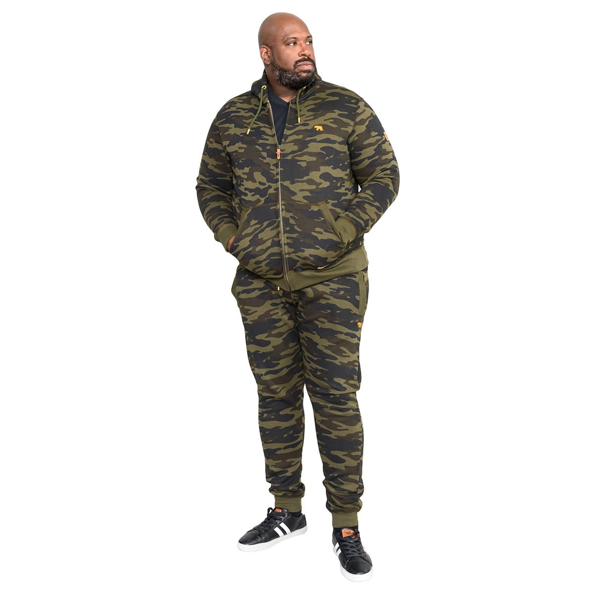 Bluza męska dla wysokiego mężczyzny (TALL) na zamek z kapturem moro Duke D555 Regent khaki
