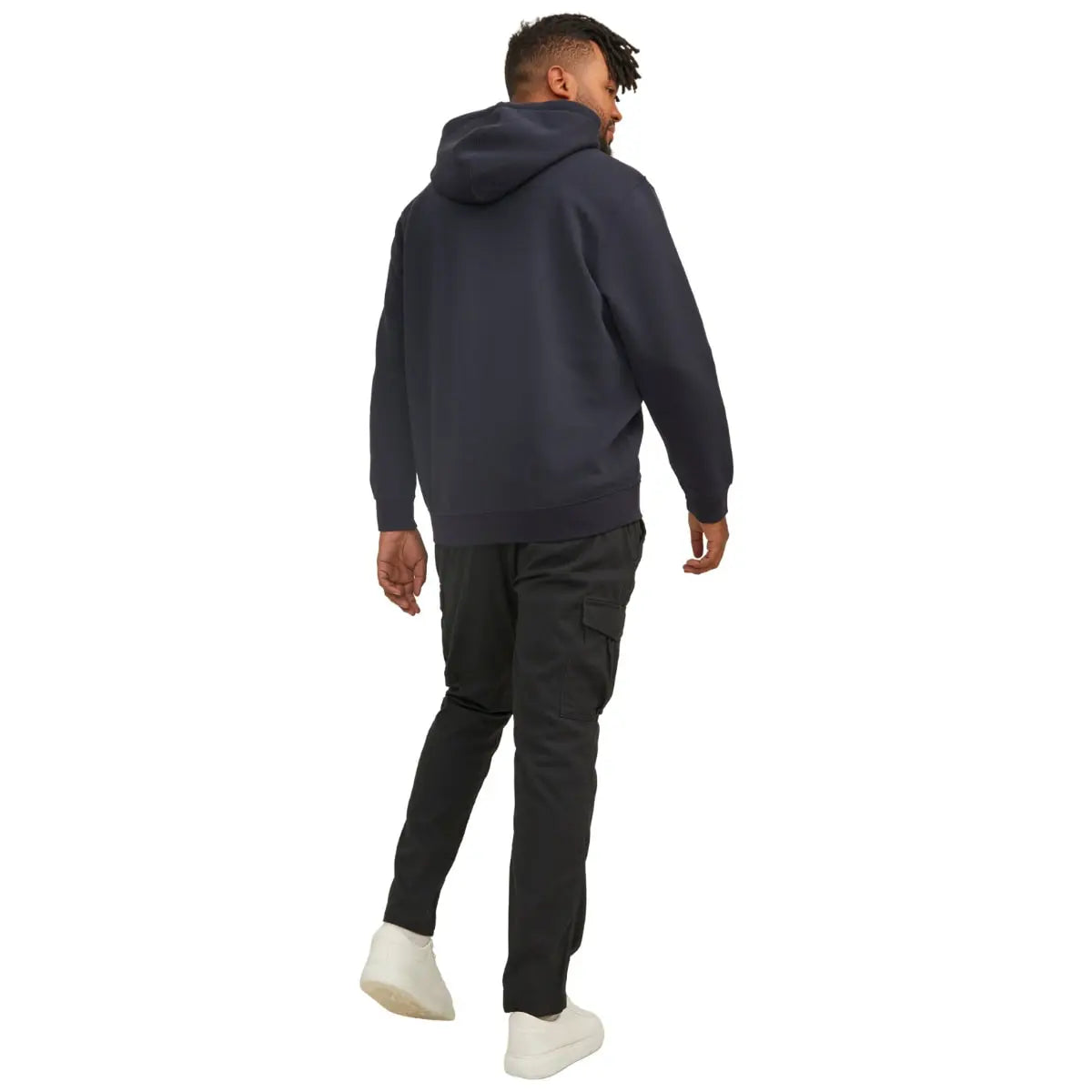 Duża męska bluza wkładana przez głowę z kapturem napis Jack &amp; Jones 12243527 granatowa