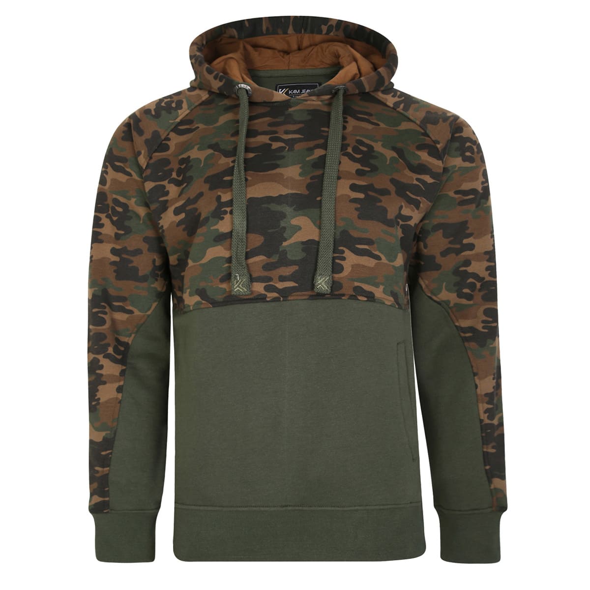 Duża męska bluza kangurka Kam moro 7036B khaki