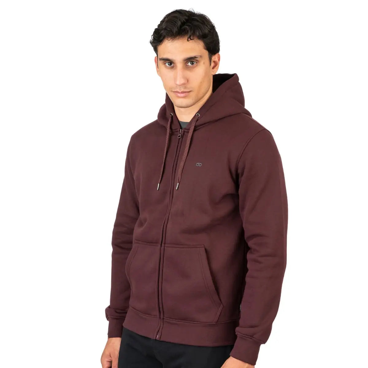 Duża męska rozpinana bluza z kapturem Double Urban Outfitters MTOP-1090 bordowa
