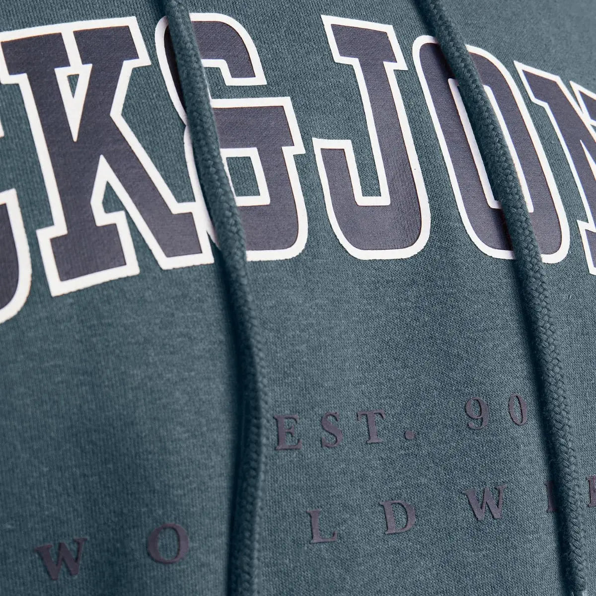 Duża męska bluza kangurka wkładana przez głowę z kapturem Jack &amp; Jones 12258867 szaroniebieska