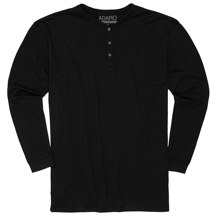 Duża męska koszulka z długim rękawem longsleeve Adamo 139053-700 czarna