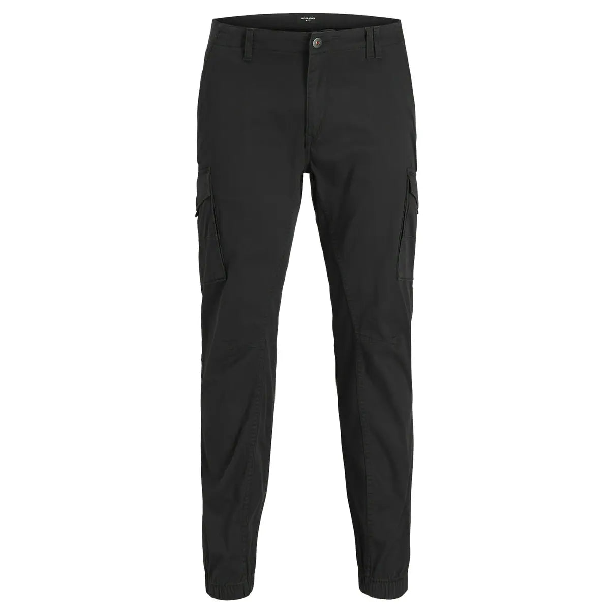 Duże męskie spodnie bojówki ze ściągaczami Jack  &amp; Jones 12181655 czarne
