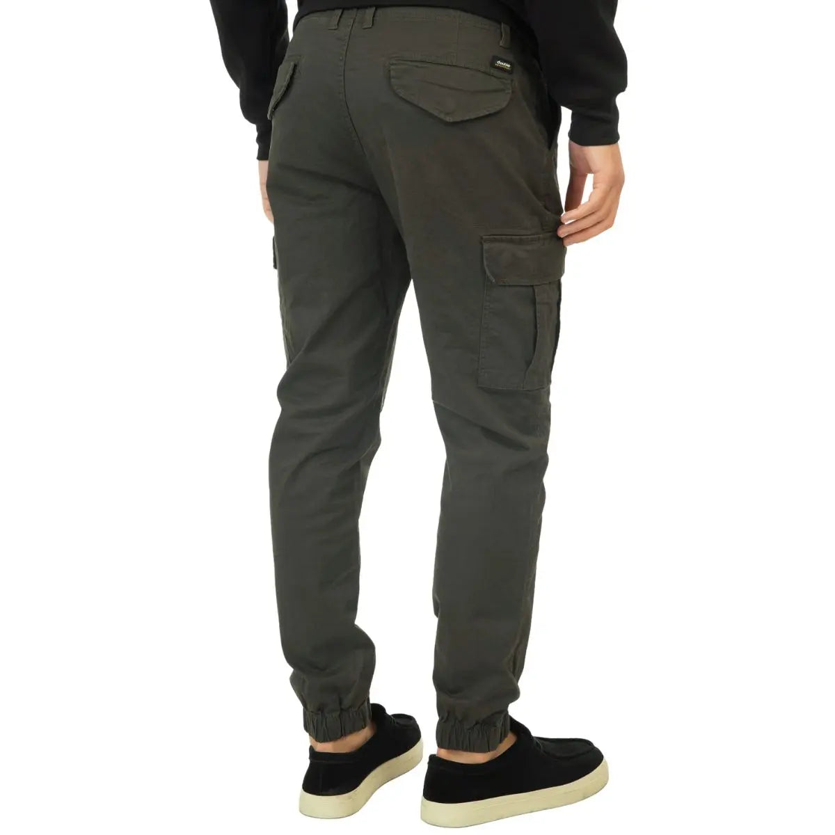 Duże męskie spodnie bojówki ze ściągaczami Double Urban Outfitters CCP-4013 ciemnozielone