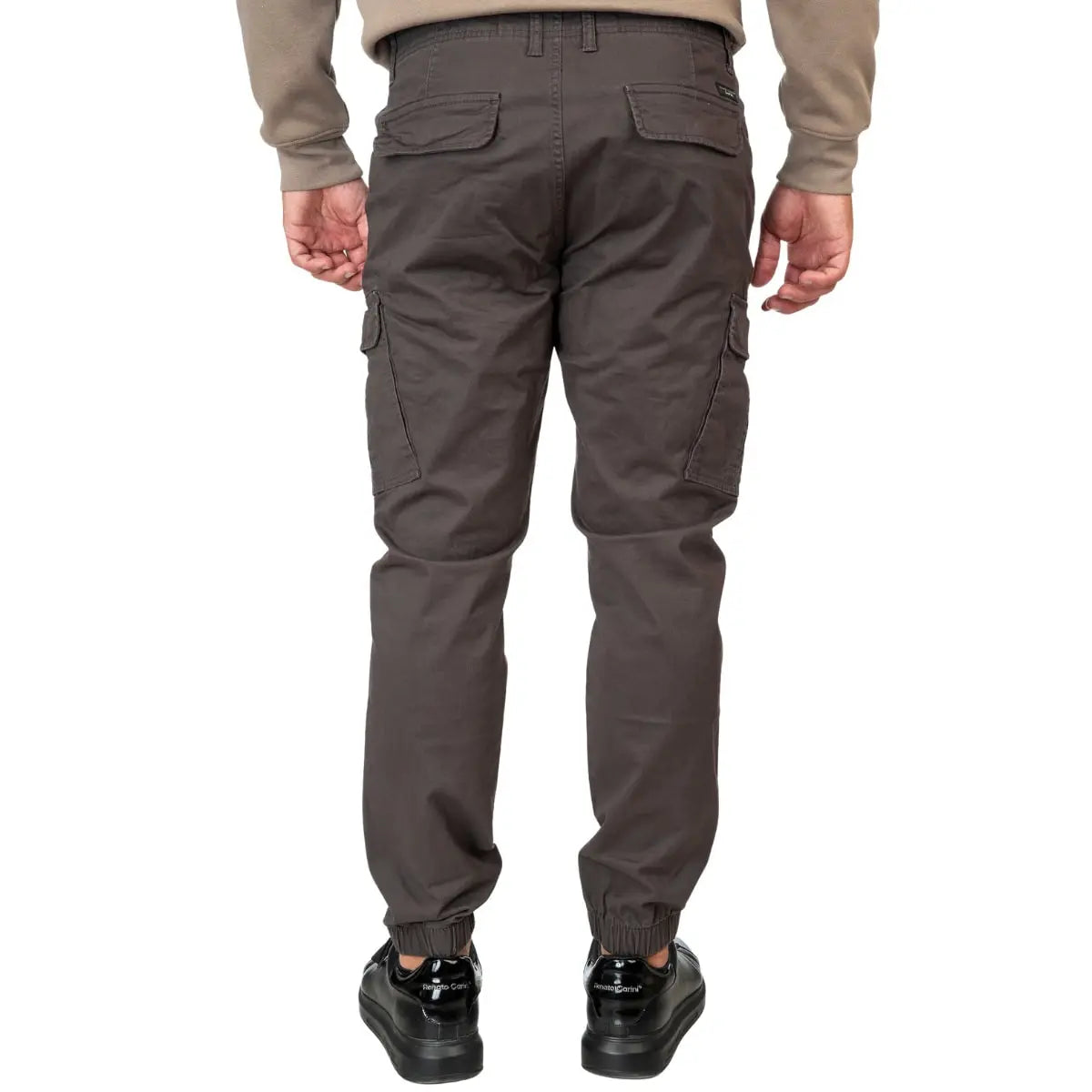Duże męskie spodnie bojówki ze ściągaczem Double Urban Outfitters CCP-4066 ciemnoszare