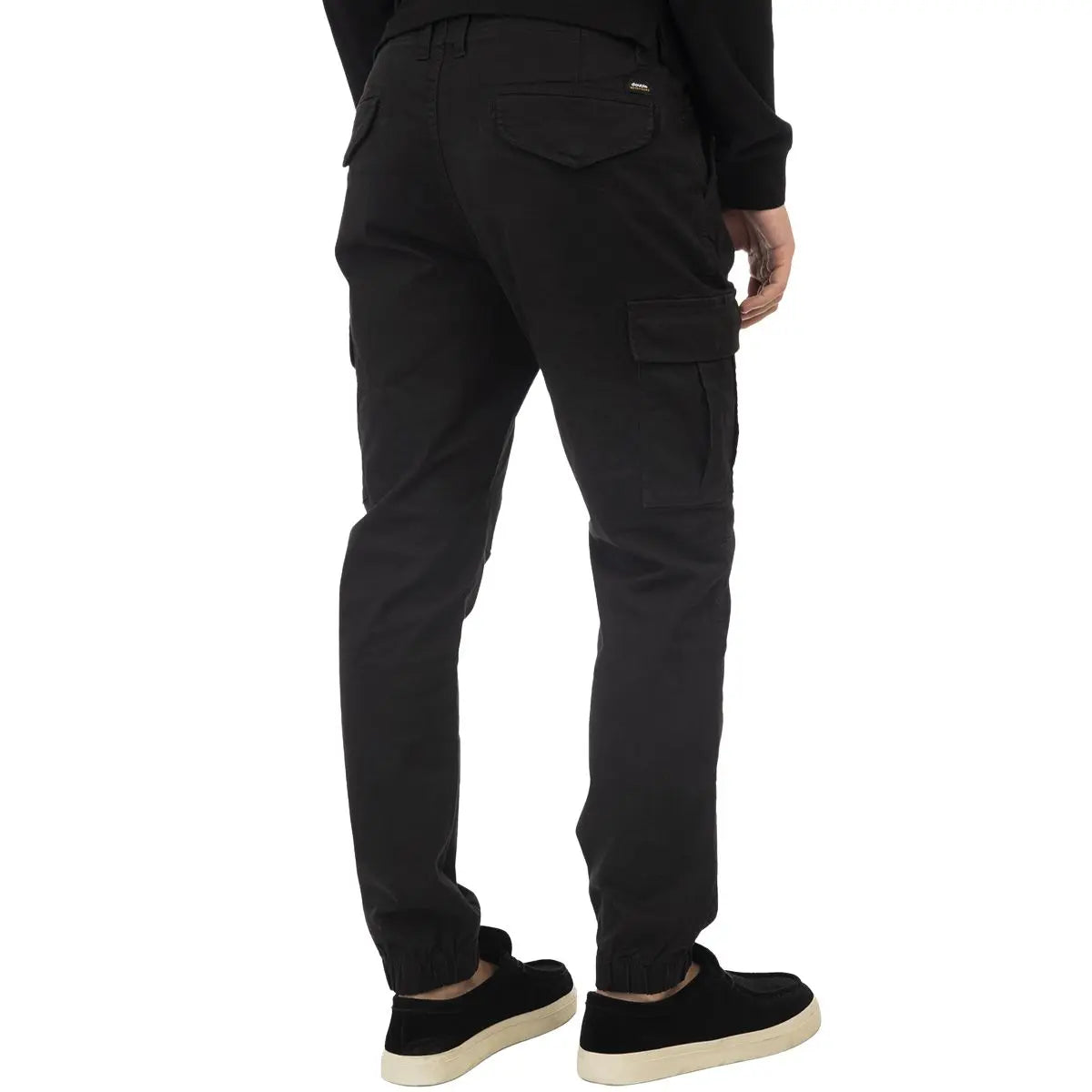 Duże męskie spodnie bojówki ze ściągaczami Double Urban Outfitters CCP-4013 czarne