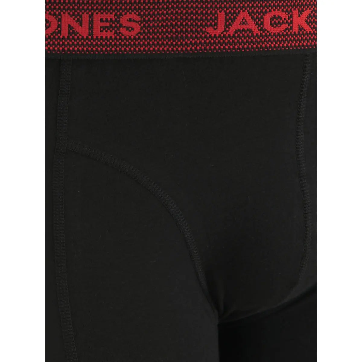 Duża bielizna męska bokserki 3 sztuki z kolorową gumką Jack &amp; Jones 12211666 czarne