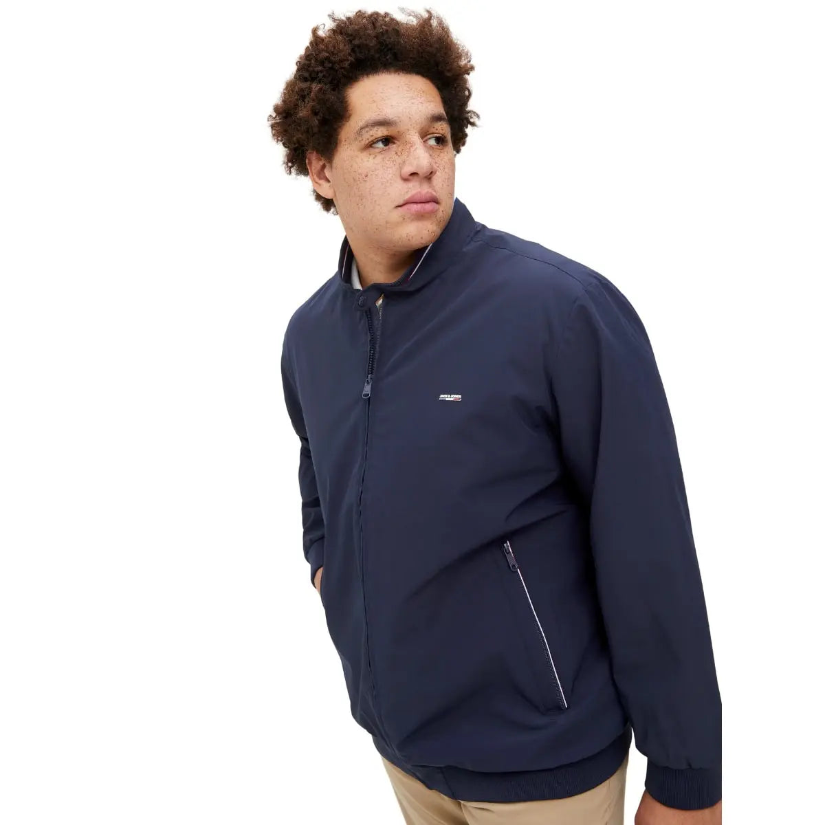 Duża męska kurtka bomberka przejściowa Jack &amp; Jones 12274672 granatowa