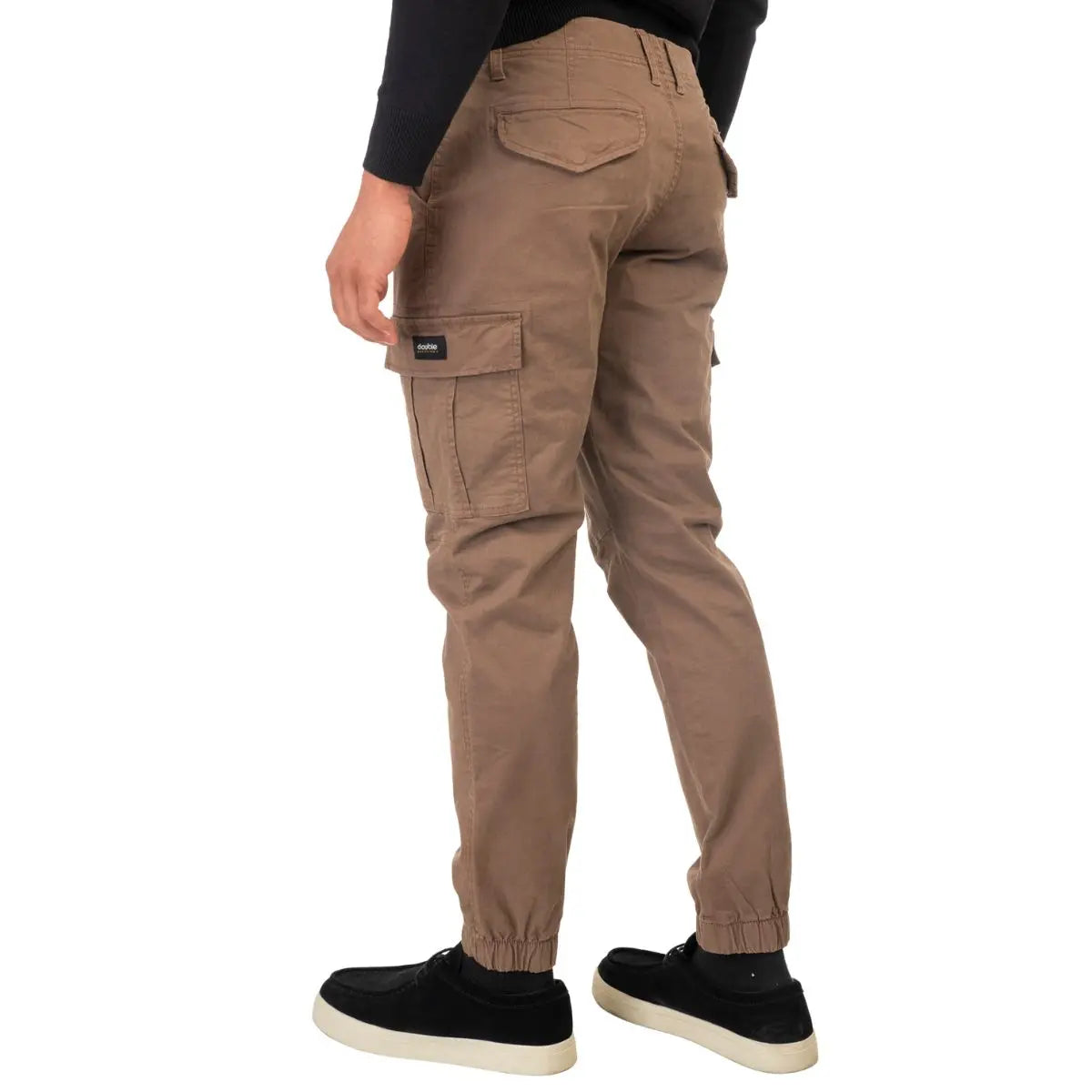 Duże męskie spodnie bojówki ze ściągaczami Double Urban Outfitters CCP-4013 brązowe