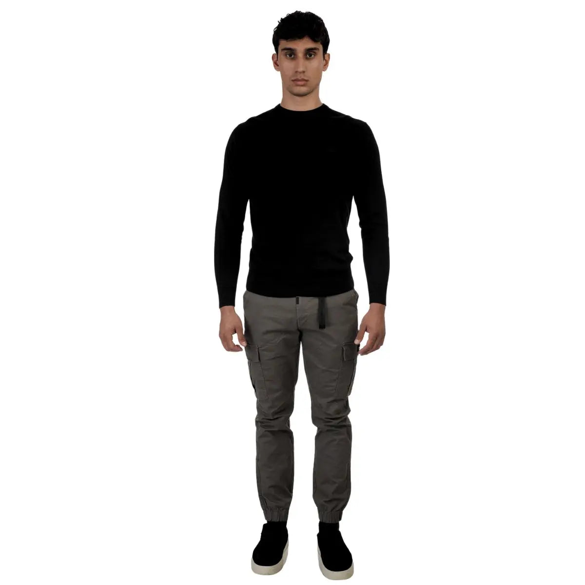 Duże męskie spodnie bojówki ze ściągaczami Double Urban Outfitters CCP-4013 ciemnoszare