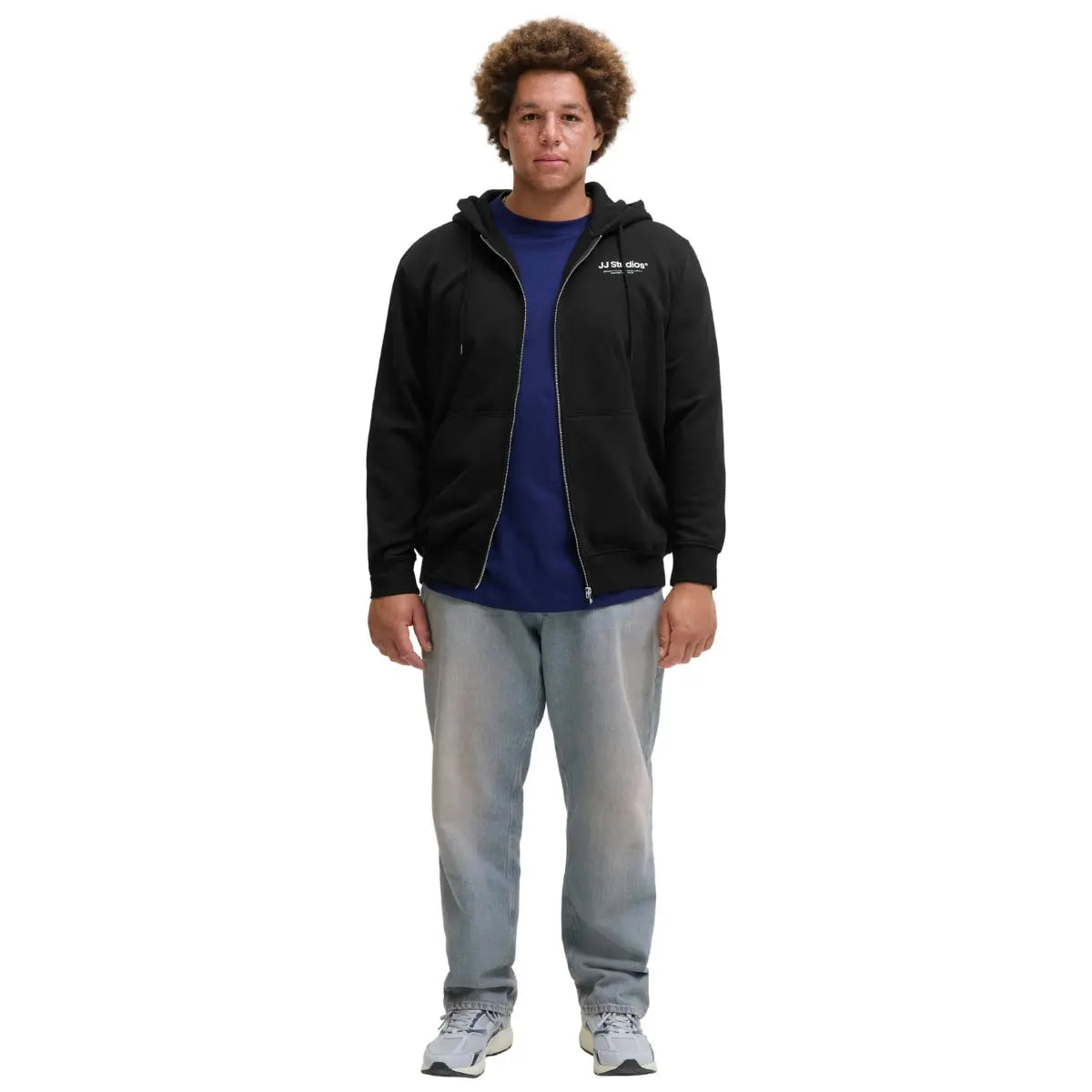 Duża męska bluza rozpinana z kapturem Jack &amp; Jones 12279517 czarna