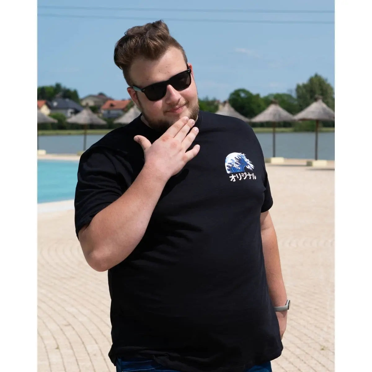 Duże męskie koszulki z krótkim rękawem t-shirt z dużym nadrukiem na plecach 3 sztuki Jack &amp; Jones 12285075 multi