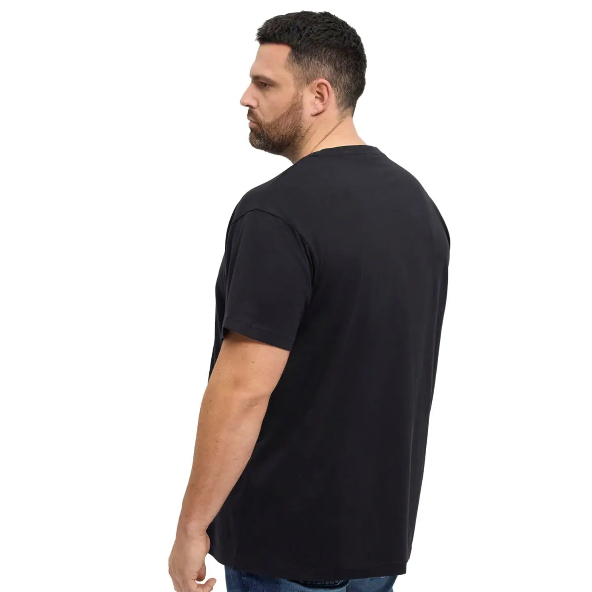 Duży męski t-shirt z nadrukiem na piersi koszulka z krótkim rękawem North Latitude  53330-0099 czarna
