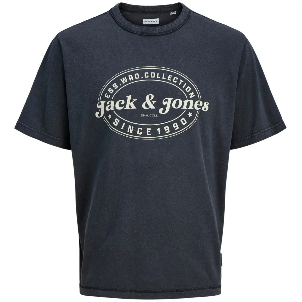 Duży męski t-shirt z nadrukiem krótkim rękawem Jack &amp; Jones 12284627 czarny