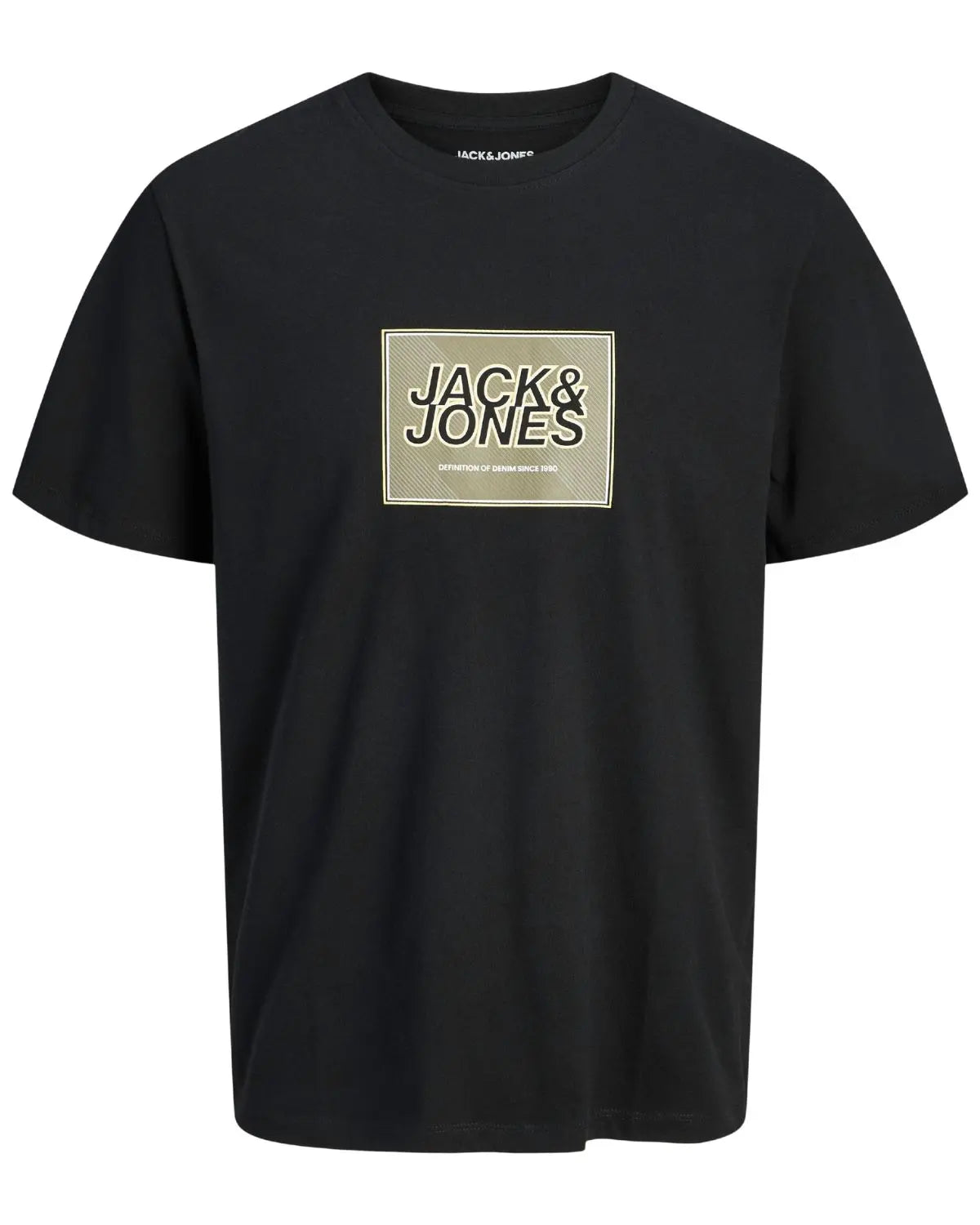Duża męska koszulka z nadrukiem t-shirt Jack &amp; Jones 12295987 czarny