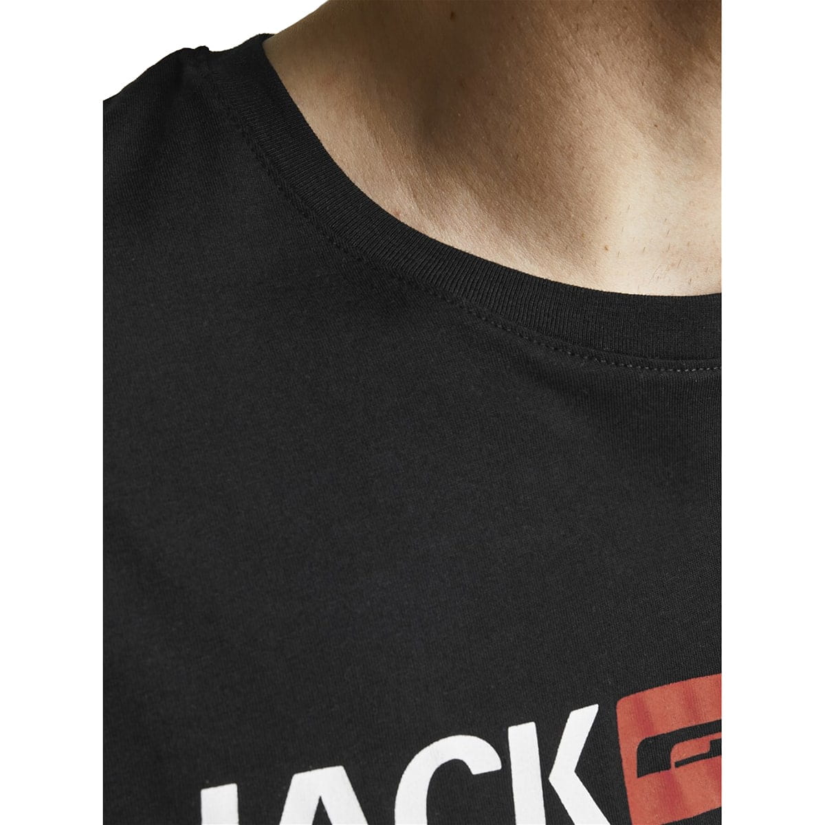 Duża męska koszulka z napisami t-shirt Jack &amp; Jones 12184987 czarny