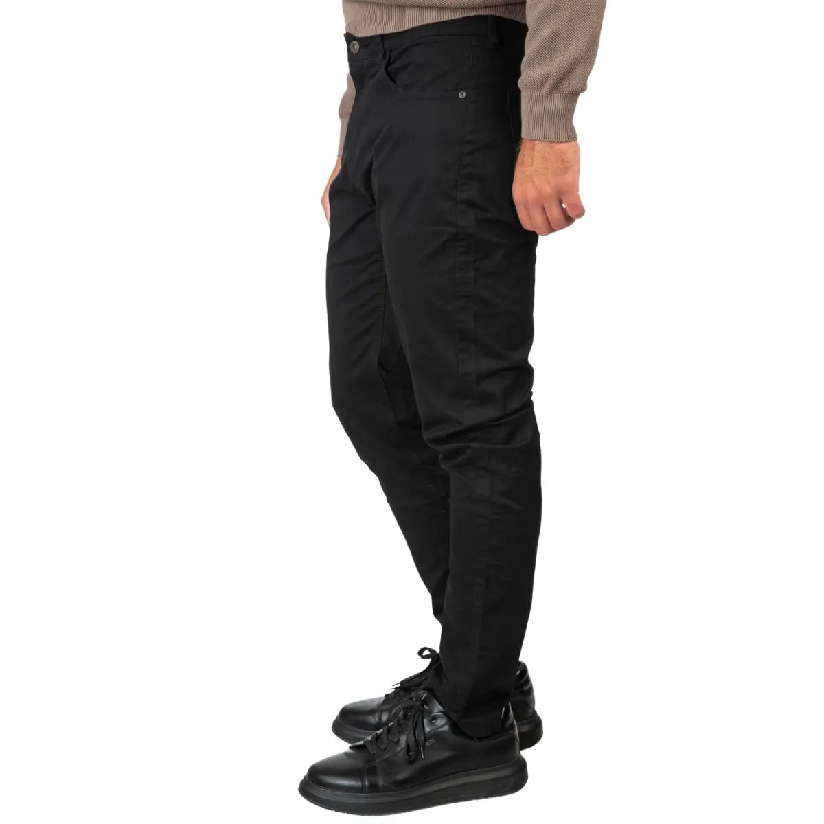 Duże męskie spodnie chinosy prosta nogawka Double Urban Outfitters FP-4082 czarne