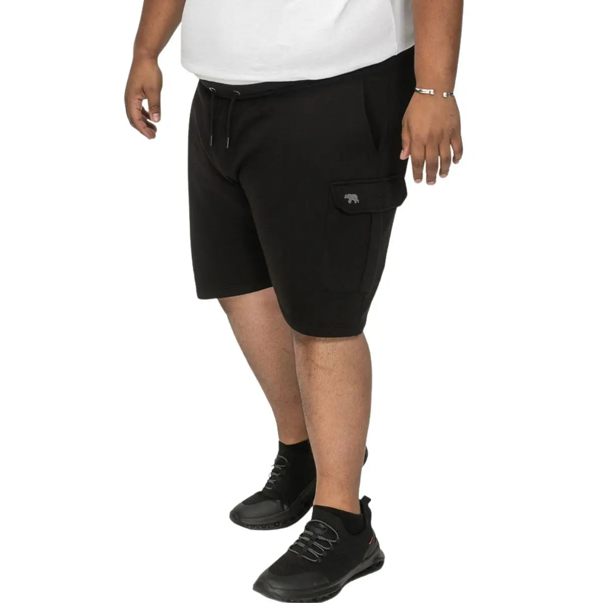 Duże męskie krótkie spodenki dresowe bojówki Duke Clothing D555 Wigan-2 czarne