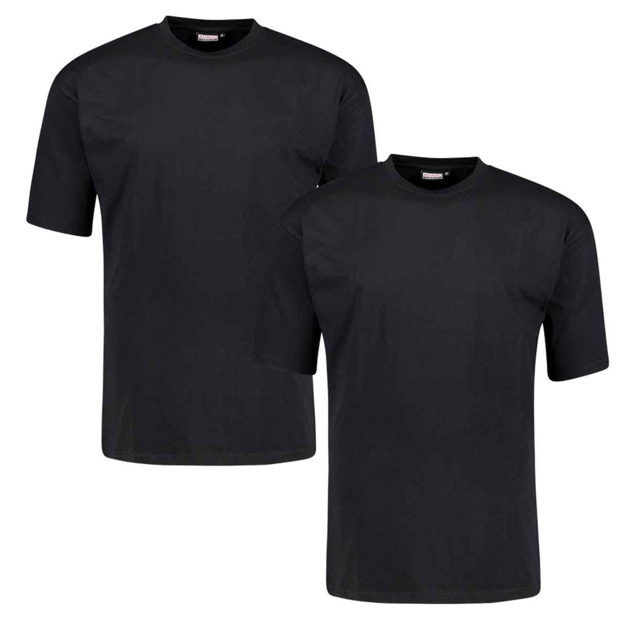 Duża gładka koszulka męska t-shirt Adamo 129420-700 2 pak czarny