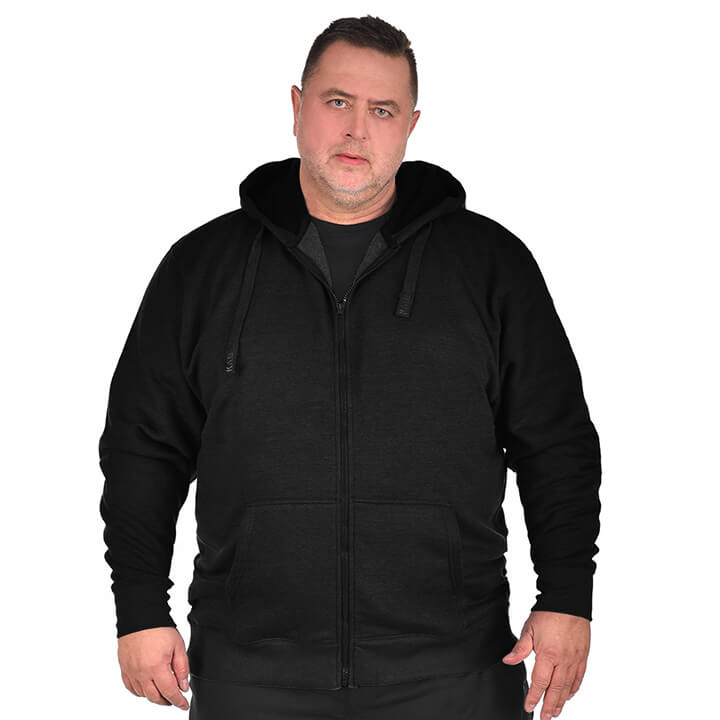 Duża męska rozpinana bluza Kam 503H czarna