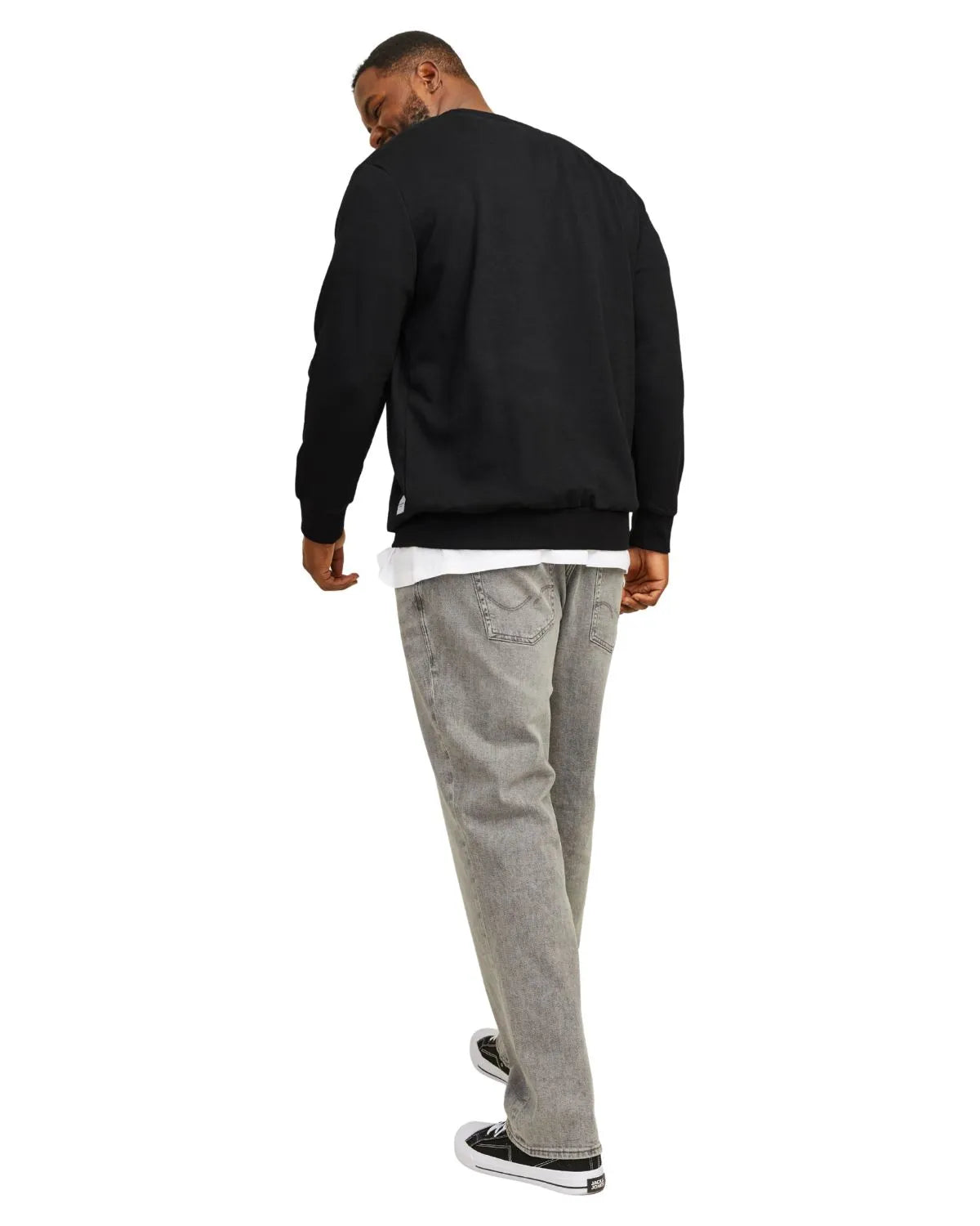 Duża męska gładka bluza wkładana przez głowę Jack &amp; Jones 12182567 czarna