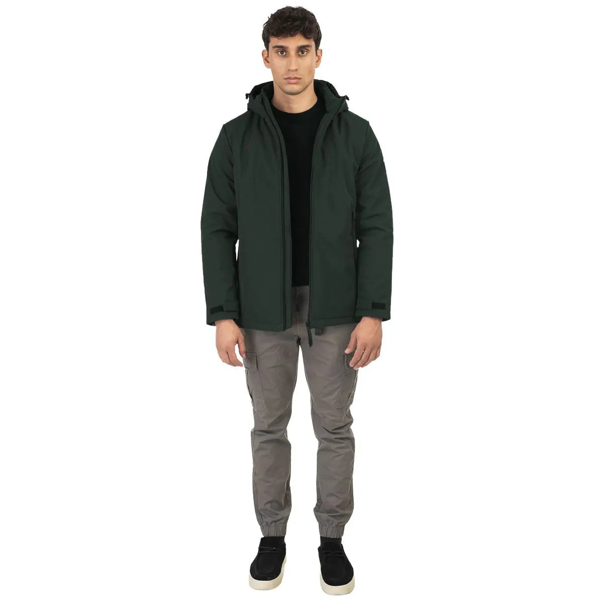 Duża męska kurtka softshell Double Urban Outfitters MJK-2026 ciemnozielona