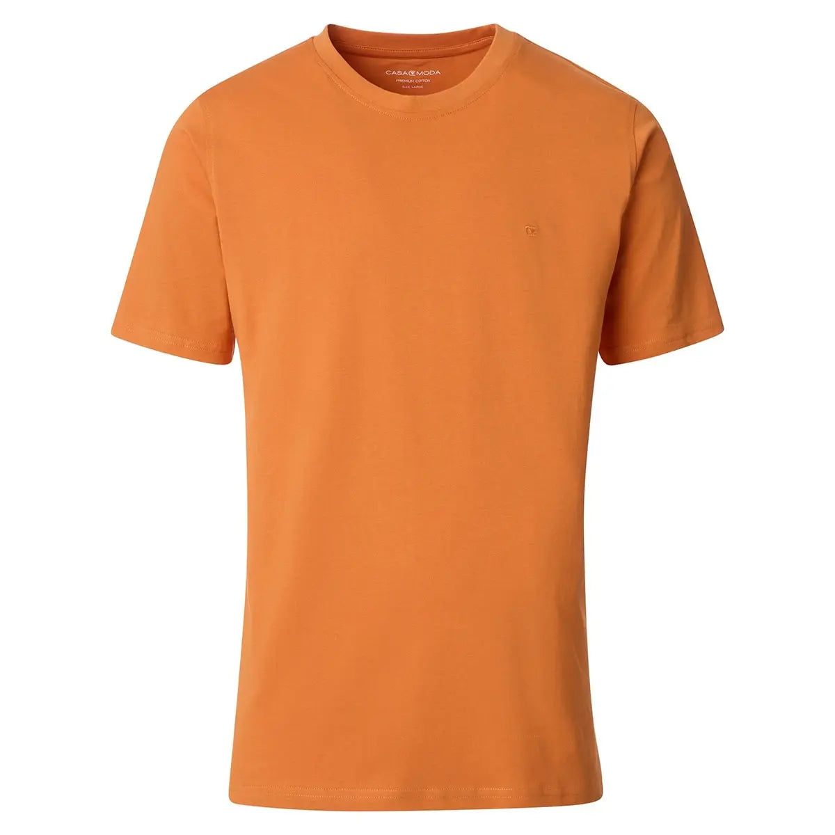 Duża męska koszulka gładka t-shirt Casa Moda 4200-476 pomarańczowy
