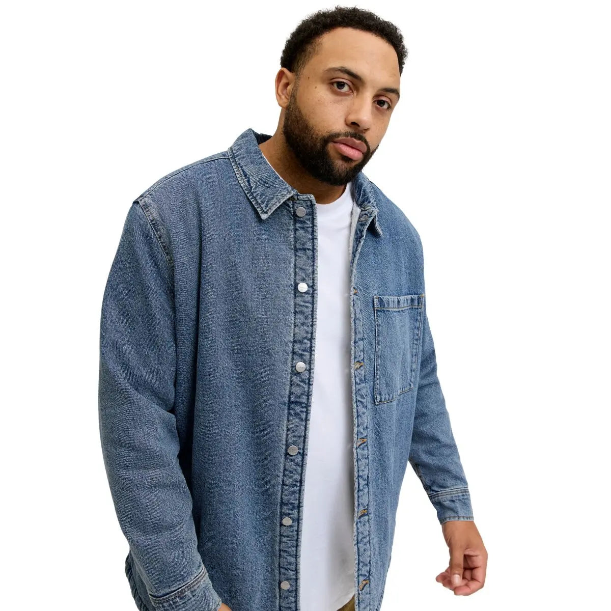Duża kurtka jeansowa katana ocieplana Jack &amp; Jones 12286912 niebieska