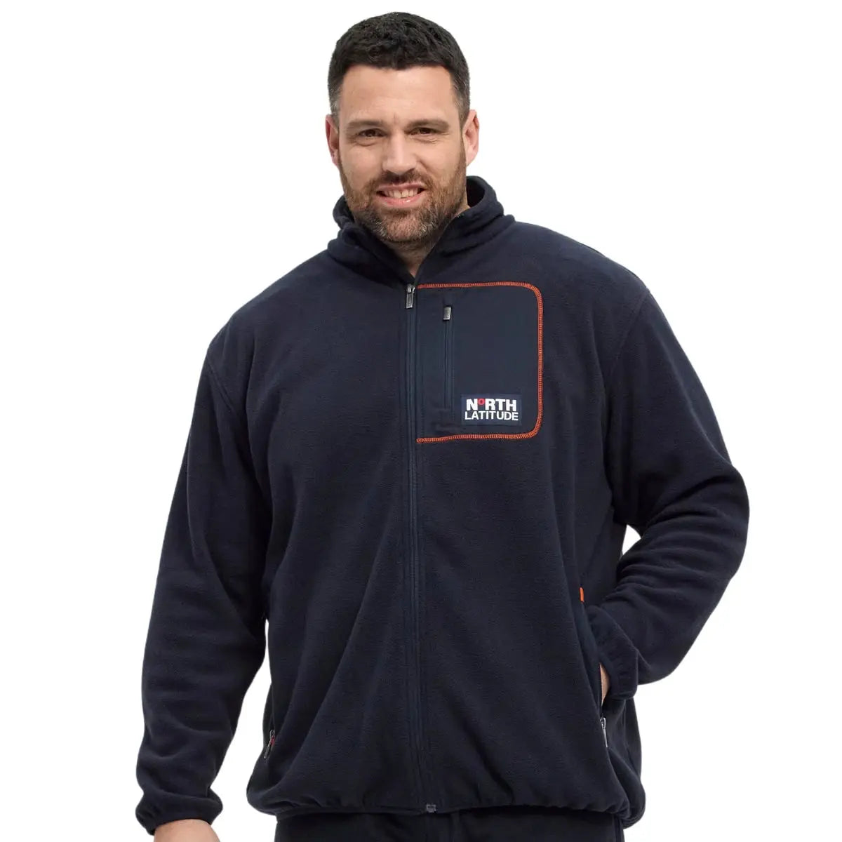Duży męski polar bluza ze stójką North Latitude 53142-0581 granatowa