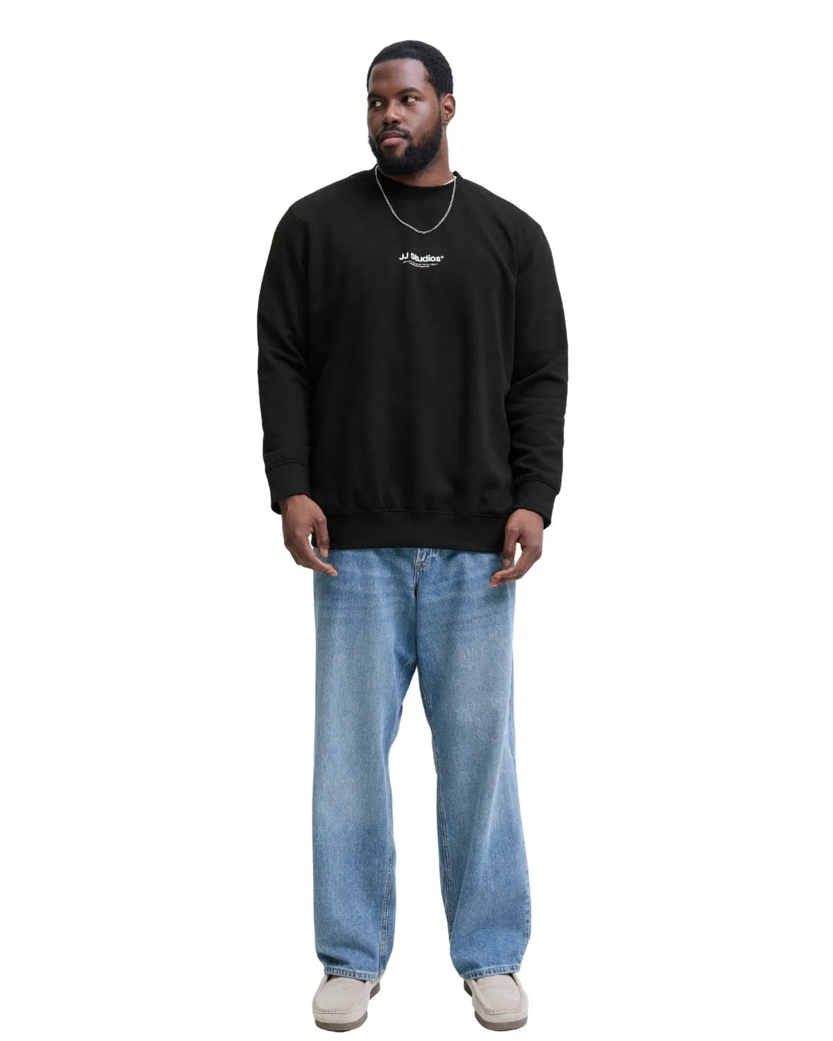 Duża męska bluza wkładana przez głowę Jack &amp; Jones 12284682 czarna
