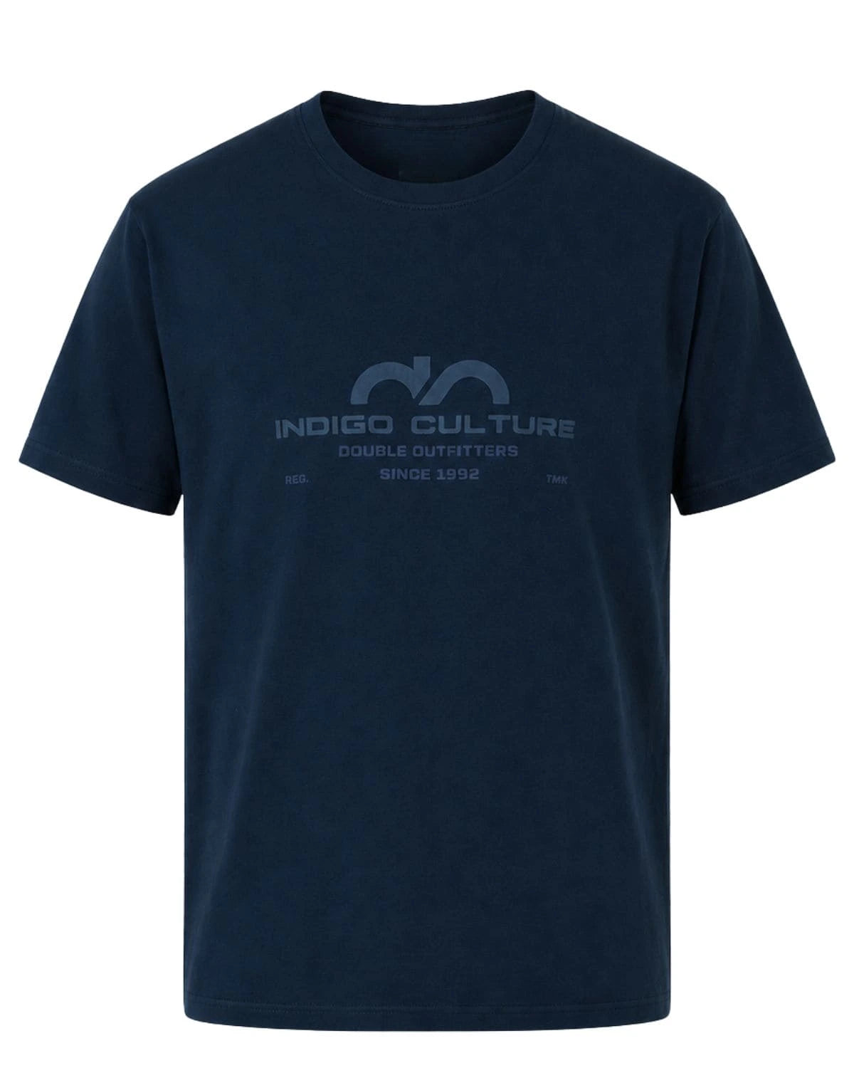 Duża męska koszulka z nadrukiem krótki rękaw t-shirt Double TS-9124 granatowy