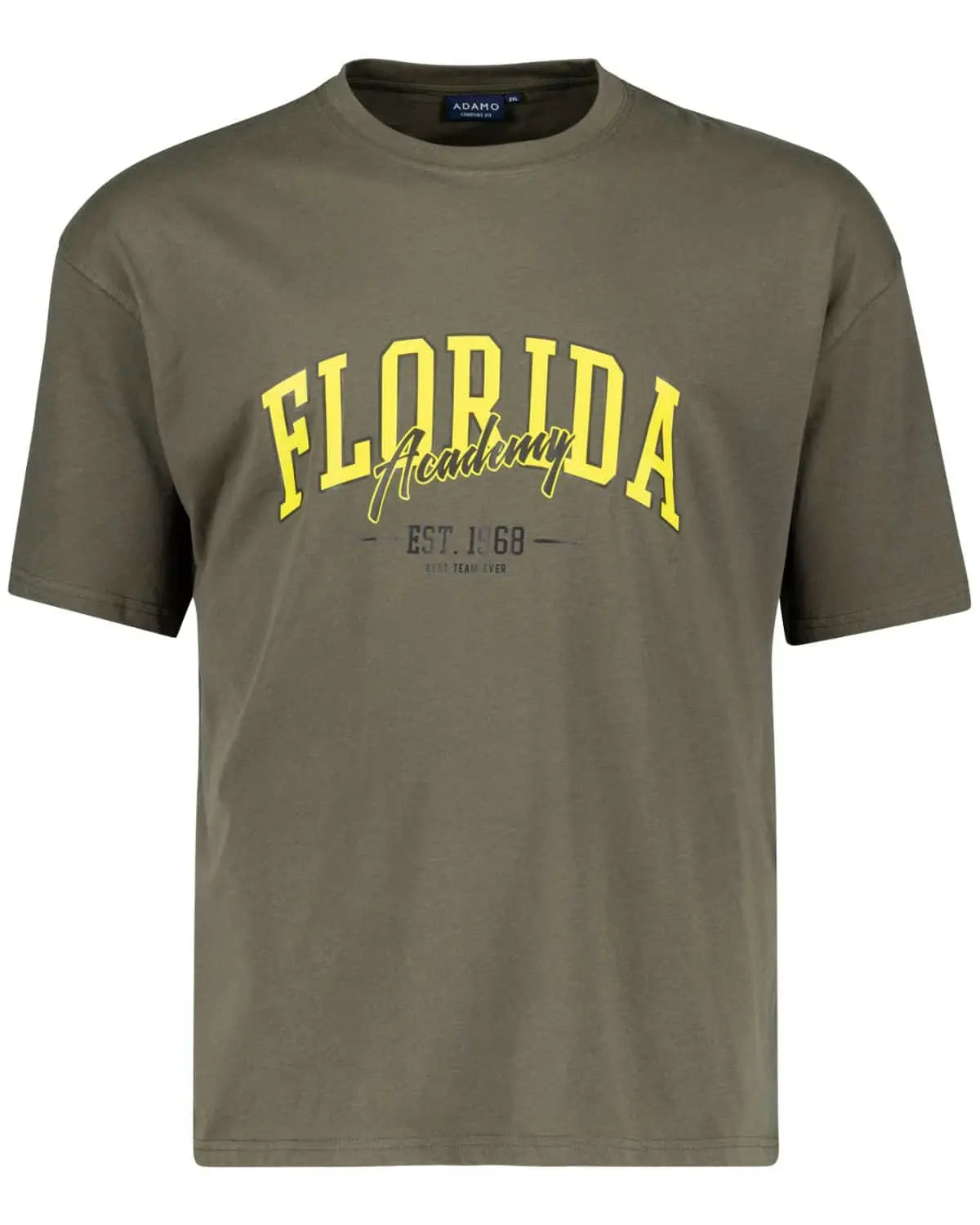 Duży męski t-shirt koszulka z nadrukiem Florida Adamo 131613-430 khaki