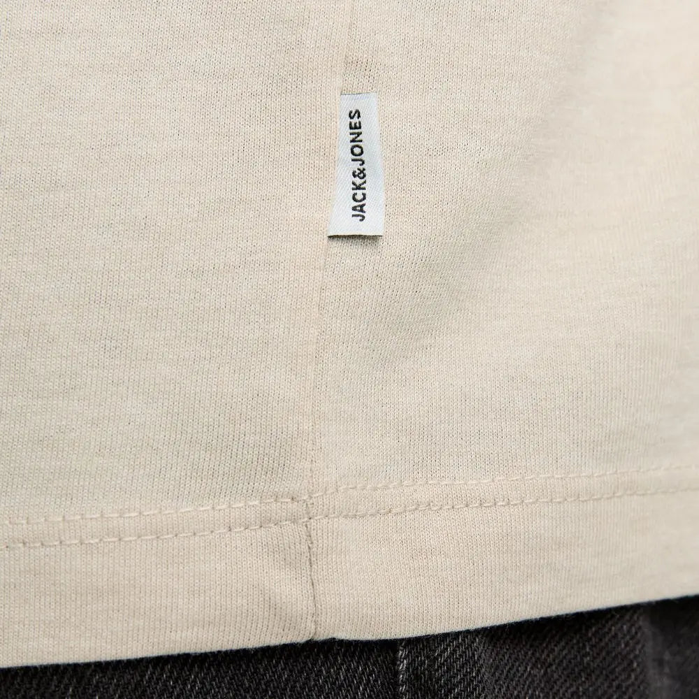 Duża męska koszulka z krótkim rękawem t-shirt gładki Jack &amp; Jones 12229640 beżowy