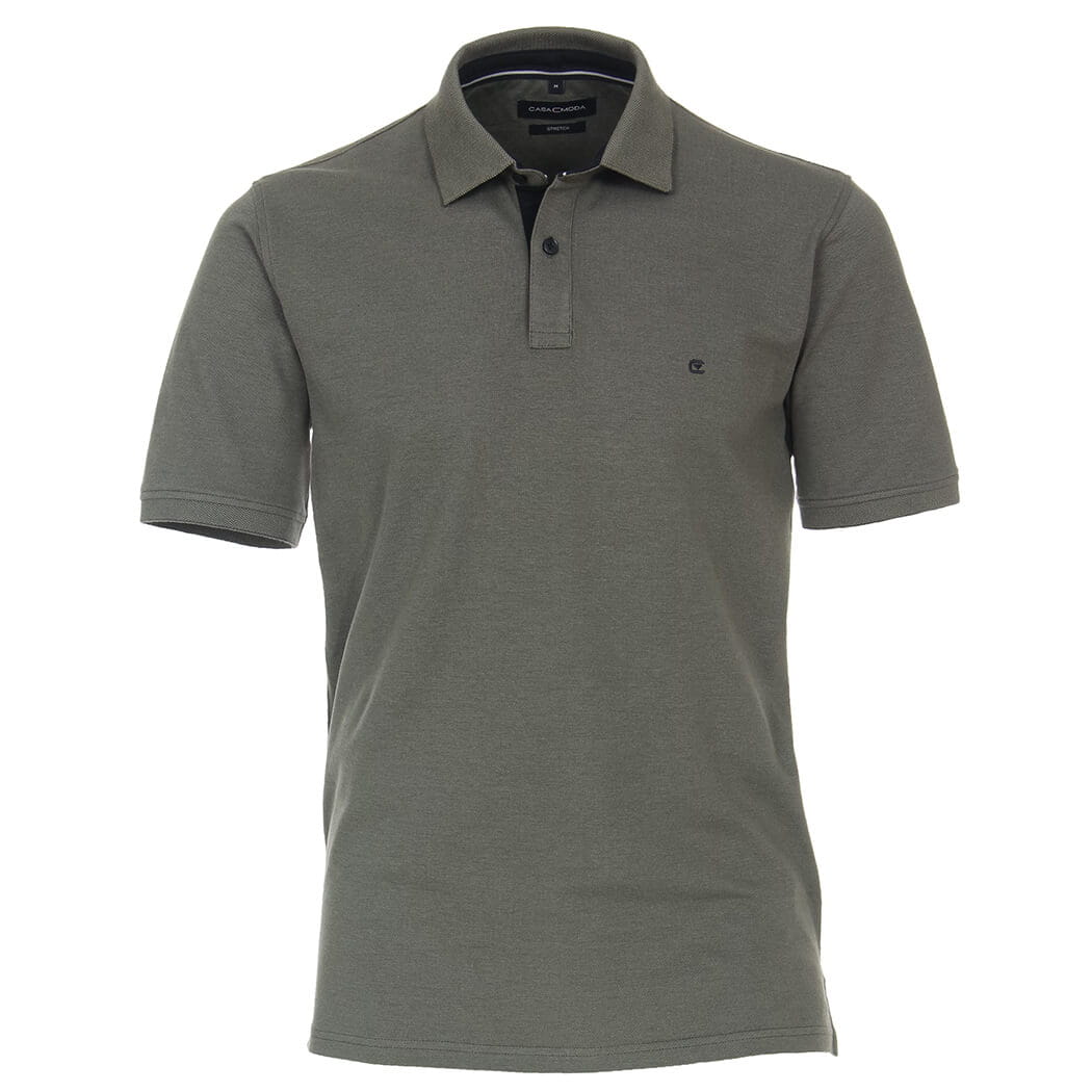 Duża męska koszulka polo z kołnierzykiem Casa Moda 4470-347 khaki