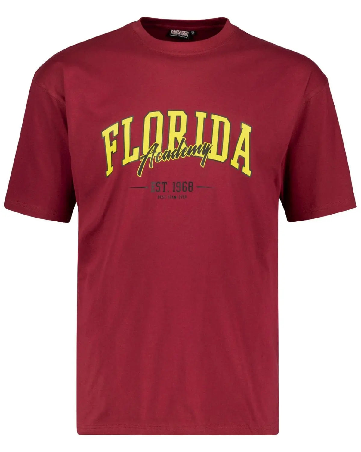 Duży męski t-shirt koszulka z nadrukiem Florida Adamo 131613-590 czerwona