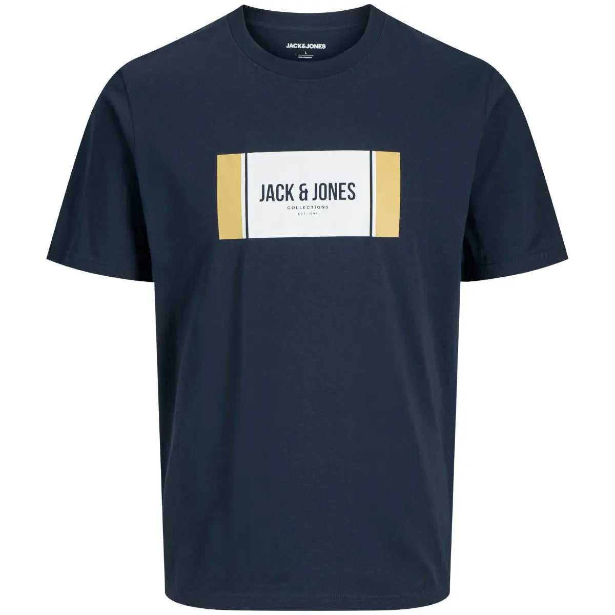 Duży męski t-shirt  koszulka z nadrukiem krótkim rękawem Jack &amp; Jones 12285530 granatowa