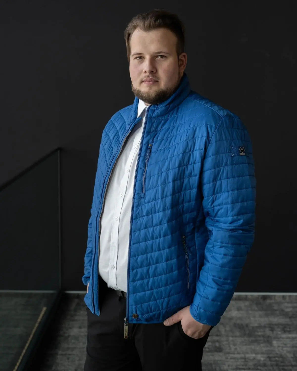 Duża męska kurtka całoroczna lekka Redpoint Walker niebieska